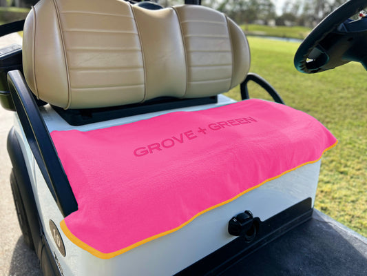 Golf Cart Seat Towel in Pink Power Drive