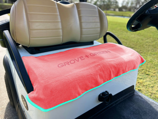 Golf Cart Seat Towel in Sunset Scorecard